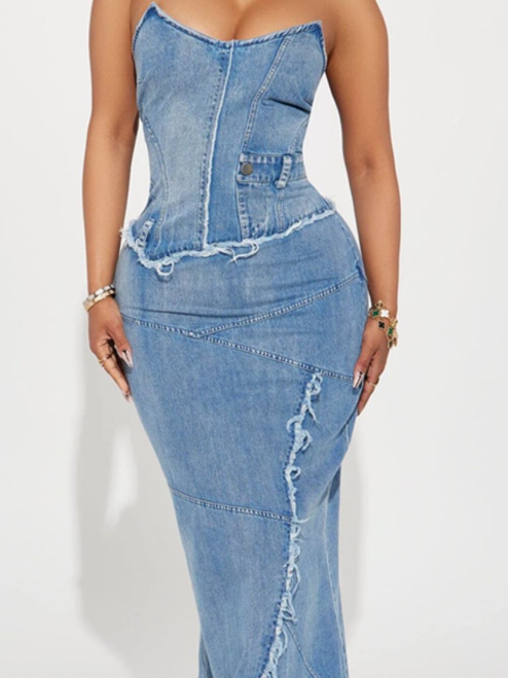 Delilah Denim Maxi Dress